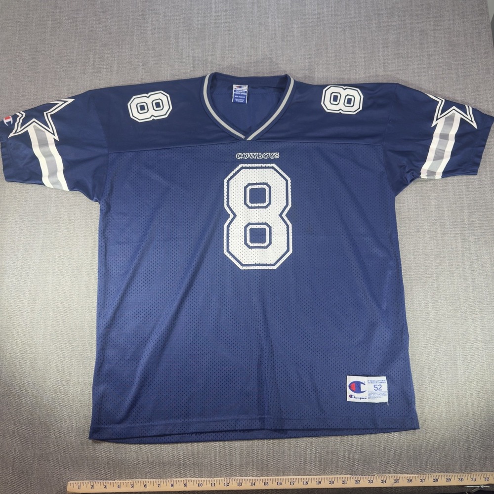 Vintage Dallas Cowboys Jersey Mens 2XL Blue NFL Football Aikman 8 Champion 90s